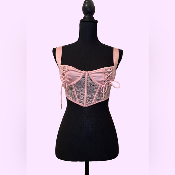FORPLAY Pink Lace Corset Bra - Picture 1 of 5